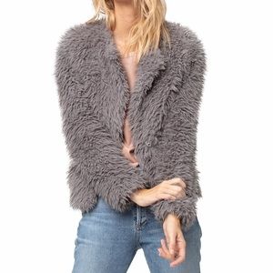 Grey Shag Fashion Coat